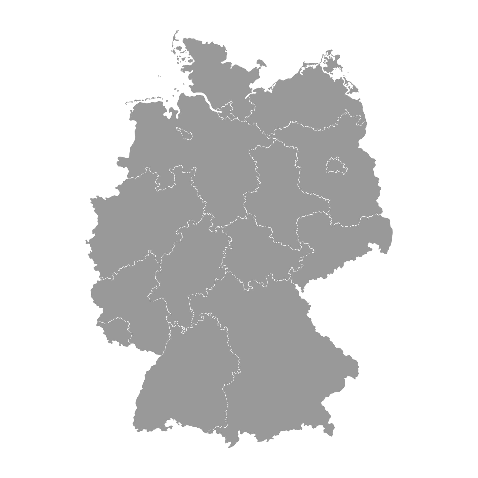 Deutschlandkarte mit Bundesländergrenzen